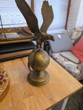 Eagle Perched on Spinning World Globe Large 14 in Tall picture