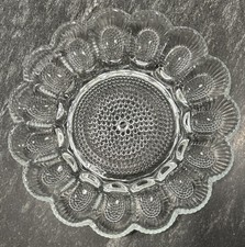 Vintage Indiana Glass Deviled Egg Dish Relish Tray Clear Hobnail Round 11