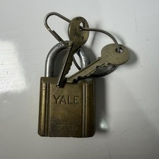 Vintage Yale & Towne Co. Brass Lock Padlock With Keys picture