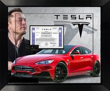 Tesla Stock Certificate Framed Display – 25” x 29” – Elon Musk & Model S Artwork picture