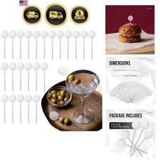 Cocktail Picks 500 Pcs Plastic Skewers Food Garnish Toothpicks for Drinks App... picture