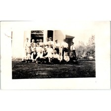 Family Photo in Front of Old Farm House c1910 RPPC Postcard AB9 picture
