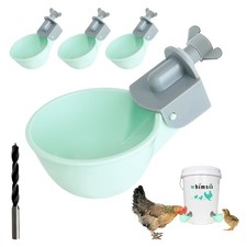 Automatic Chicken Waterer Cups with Drill Bit, 4 Pack Anti-Leak Poultry Drink... picture