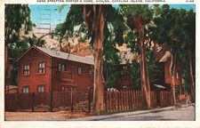 VINTAGE POSTCARD GENE STRATTON PORTER'S HOME AVALON CATALINA ISLAND MAILED 1937 picture