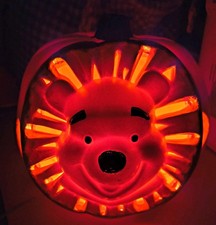 Vintage 1999 Disney Winnie the Pooh Light Up Pumpkin Halloween Paper Magic picture