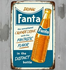 Drink Fanta Orange 8 x 12 Vintage Novelty Metal Sign New Shrink-wrapped picture