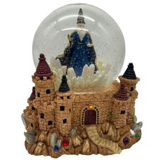 SF Music Box Vintage Camelot Castle Musical Snow Globe Merlin Wizard Collectible picture