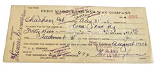 1926 PERE MARQUETTE RAILROAD USED COMPANY CHECK picture