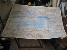 VINTAGE WEST INDIES MAP National Geographic March 1954 picture