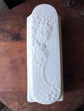 Vtg Kaiser Bisque Porcelain Relief Vase Art Nouveau Art Deco Ladies Floral #0237 picture