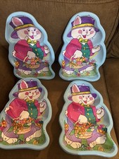 LOT OF 4, VTG,EASTER BUNNY Candy Tray, Berman Industries, Plastic, NEW .SH  picture