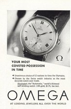 1949 Omega Watch: Most Coveted Possession Vintage Print Ad picture