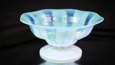 Tiffany signed Favrile Green Pastel Opalescent Art Glass Bowl picture