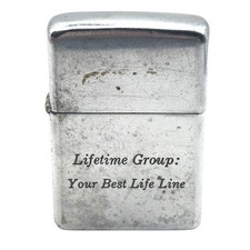 1968 Zippo Lifetime Group Your Best Life Line Advertising Lighter Needs Flint picture