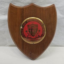 VTG USC UNIVERSITY SOUTHERN CALIFORNIA TROJANS BRASS Wood Shield Wall Plaque  picture