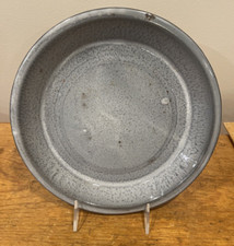 Vintage Gray Graniteware Pie Pan Enamelware 10