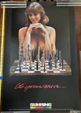 Vintage 1988 Guhring Pinup Advertising Poster 23.5x35 Industrial Art Rare picture