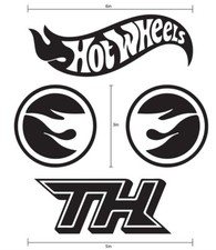 Vinyl Car Decals set Sticker-Hot Wheels logo truck flames fast model TH hunt picture