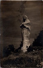 1913 RPPC Lorado Taft Blackhawk Monument Oregon IL Native American Statue picture