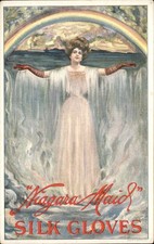 Niagara Maid Silk Gloves BEAUTIFUL WOMAN OUTSTANDING GRAPHIC c1910 Postcard bhn picture