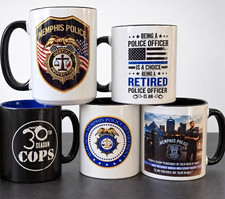 Police Coffee Mug Lot of 5 Memphis Retired Officer Law Enforcement Gift picture