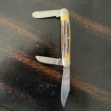 Boker Tree Brand Solingen 4474 3-Blade Stockman Stag Bone Handle Folding Pocket picture