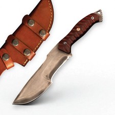 Fixed Blade Tracker Knife with Sheath, Full Tang Carbon Steel, Micarta Handle picture