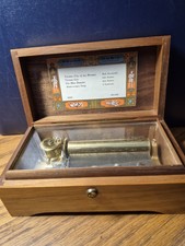 Reuge Sainte-Croix Handcrafted Swiss Music Box With Glass Cover Plays 4 Songs picture