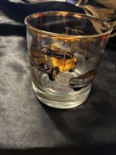 Vintage Datsun Glass Pasadena Datsun Cocktail Lowball, Gold Leaf ,70s 3.5”tall picture