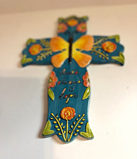 Lori Siebert New Creative NCE Butterfly Floral Cross Wall Decor Hope Folk Art picture