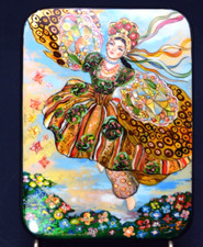 FIREBIRD BY KONSTANTIN SOMOU ON A LACQUER TRINKET BOX SIGNED 6