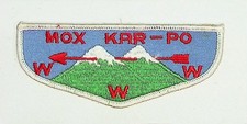 Mox Kar-Po Lodge 530 Olympic Area Council WA F1c Flap WHT Bdr picture