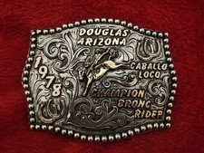 Rodeo X~treme BRONC RIDING Champion☆1978☆Douglas Arizona☆Trophy Buckle☆Rare☆T22 picture