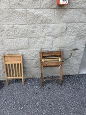 Antique Laundry Lot Anchor Brand Clothes Wringer & National Washboard No 801 picture