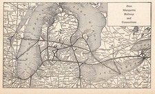 1926 Antique Pere Marquette Railway Map Vintage Great Lakes Railroad Map  2517 picture