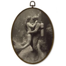 cvjutf Vintage Mermaid Nautical Coastal Wall Art Decor 8.7 x 11.3 inches picture