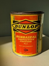 Vintage 50's Dunlop Rubbaseal 1 Pint Tin VG Example picture