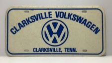 Vintage CLARKSVILLE VOLKSWAGEN Clarksville Tennessee License Plate Tag picture