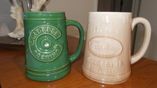 TWO RARE ROOKWOOD POTTERY BEER STEINS  CARTRIDGE FACTORY AND FALLS CITY BEER picture