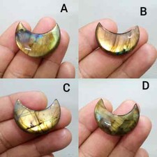 A+ Multi Golden Fire Labradorite Crescent Moon Loose Gemstone For Making Jewelry picture