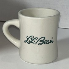 LL Bean Ceramic Diner Coffee Mug Westford China Vintage Script Logo Heavy Cup picture