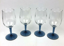 X4 VTG Petite Cobalt Blue Stemmed Wine Glasses picture