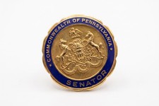 Commonwealth of Pennsylvania Vintage State Senator Lapel Pin 1/10 14K Gold Fill picture