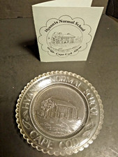 Hyannis Normal School Clear cup plate Pairpoint Glass 3.5