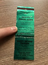 Vintage Matchbook Cover Dizzy Dean’s Tavern East St. Louis Illinois Rest BarMB25 picture