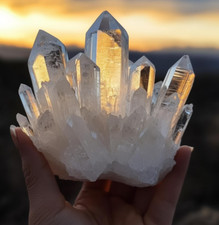 300g Natural Clear Quartz Cluster Purify Energy Mineral Specimen Sharpen Focus picture
