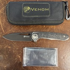Early Kevin John Vemon Harpoon Folding Knife M390 Blade CF + Titanium Handle picture