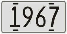 Dodge, Ford or Chevy antique vehicle 1967 License plate picture