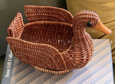 AVON Duck Wicker Basket Planter New In Box Vintage 90's Cottage Grandma Core picture