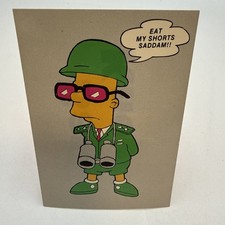1990 BART KNOWS SIMPSONS PROMO CARD-EAT MY SHORTS SADDAM picture